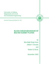 book Block shear behaviour of bolted gusset plates