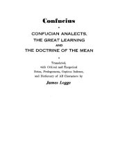 book Confucian Analects, the Great Learning & the Doctrine of the Mean