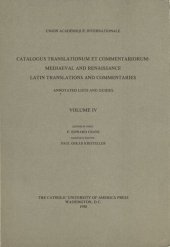 book Catalogus translationum et commentariorum: Mediaeval and Renaissance Latin translations and commentaries : annotated lists and guides., Vol. 4