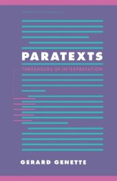 book Paratexts: Thresholds of Interpretation