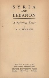 book Syria and Lebanon: a political essay