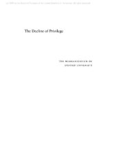 book The Decline of Privilege: The Modernization of Oxford University