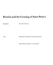 book Bernini and the crossing of Saint Peter's