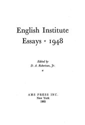 book English Institute essays, 1948