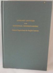 book Literary criticism and historical understanding: selected papers from the English Institute