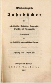 book Württembergische Jahrbücher für Vaterländische Geschichte, Geographie, Statistik und Topographie