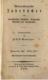 book Württembergische Jahrbücher für Vaterländische Geschichte, Geographie, Statistik und Topographie