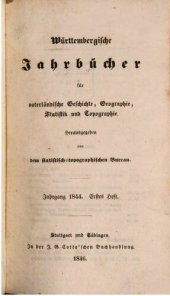 book Württembergische Jahrbücher für Vaterländische Geschichte, Geographie, Statistik und Topographie