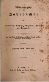 book Württembergische Jahrbücher für Vaterländische Geschichte, Geographie, Statistik und Topographie