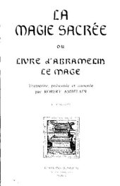 book La magie sacrée d'Abramelin Le Mage (1959)