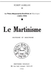 book Le Martinisme (1946)