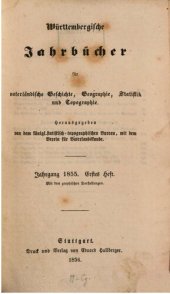 book Württembergische Jahrbücher für Vaterländische Geschichte, Geographie, Statistik und Topographie