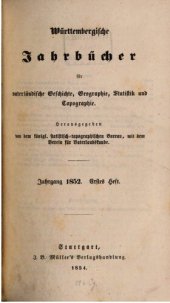 book Württembergische Jahrbücher für Vaterländische Geschichte, Geographie, Statistik und Topographie