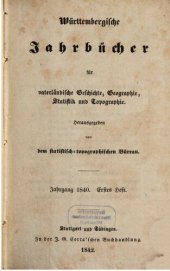 book Württembergische Jahrbücher für Vaterländische Geschichte, Geographie, Statistik und Topographie