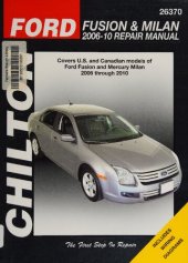 book Chilton's Ford Fusion & Mercury Milan Automotive Repair Manual