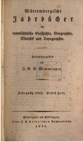 book Württembergische Jahrbücher für Vaterländische Geschichte, Geographie, Statistik und Topographie