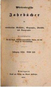 book Württembergische Jahrbücher für Vaterländische Geschichte, Geographie, Statistik und Topographie