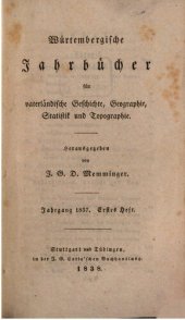 book Württembergische Jahrbücher für Vaterländische Geschichte, Geographie, Statistik und Topographie