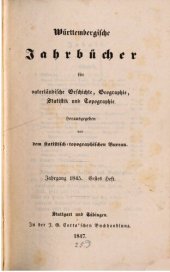 book Württembergische Jahrbücher für Vaterländische Geschichte, Geographie, Statistik und Topographie