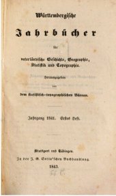 book Württembergische Jahrbücher für Vaterländische Geschichte, Geographie, Statistik und Topographie