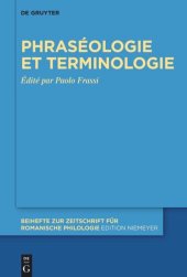 book Phraséologie et terminologie