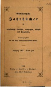 book Württembergische Jahrbücher für Vaterländische Geschichte, Geographie, Statistik und Topographie