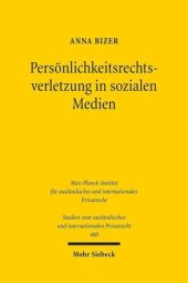 book Persönlichkeitsrechtsverletzung in sozialen Medien: Fragen des anwendbaren Rechts