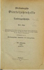 book Württembergische Vierteljahreshefte für Landeskunde