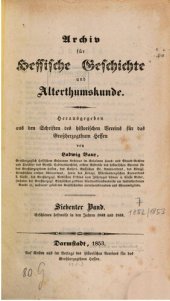 book Árchiv für Hessische Geschichte und Altertumskunde