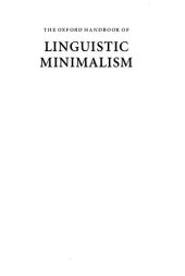 book The Oxford handbook of linguistic minimalism