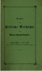 book Árchiv für Hessische Geschichte und Altertumskunde