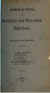 book Zeitschrift des Vereins für Geschichte und Altertum Schlesiens