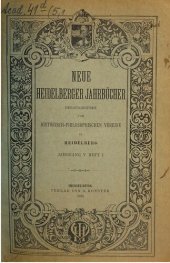 book Neue Heidelberger Jahrbücher