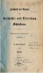 book Zeitschrift des Vereins für Geschichte und Altertum Schlesiens