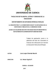 book La arquitectura y la cosmovisión shuar (Aents/ Shíbaro) y su influencia en la convivencia familiar de la comunidad Shaim (Nagaritza, Zamora Chinchipe)/ Shuar jea najanamu nekatin tura mashi nekatin imiantripata matsatmanun najanmanum irutkamunam Shaim