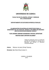 book Elaboración de materiales didácticos para la enseñanza de las vocales shuar (Shíbaro/ Chicham) a los niños de segundo año de educación general básica/ Uchi jimiara uwiniam unuimiainia chichau jintiatsar imiatkin iisar jintiatin najanma