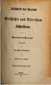 book Zeitschrift des Vereins für Geschichte und Altertum Schlesiens