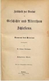 book Zeitschrift des Vereins für Geschichte und Altertum Schlesiens