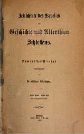 book Zeitschrift des Vereins für Geschichte und Altertum Schlesiens