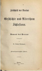 book Zeitschrift des Vereins für Geschichte und Altertum Schlesiens