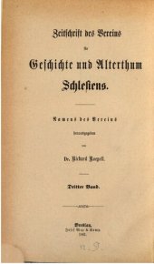 book Zeitschrift des Vereins für Geschichte und Altertum Schlesiens