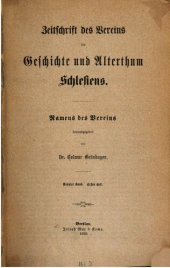 book Zeitschrift des Vereins für Geschichte und Altertum Schlesiens