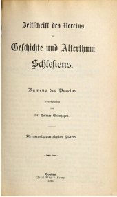 book Zeitschrift des Vereins für Geschichte und Altertum Schlesiens