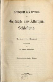 book Zeitschrift des Vereins für Geschichte und Altertum Schlesiens