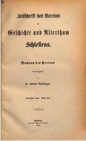 book Zeitschrift des Vereins für Geschichte und Altertum Schlesiens