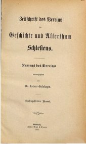 book Zeitschrift des Vereins für Geschichte und Altertum Schlesiens