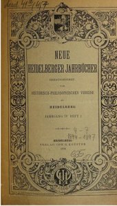 book Neue Heidelberger Jahrbücher