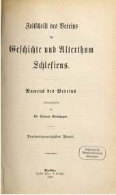 book Zeitschrift des Vereins für Geschichte und Altertum Schlesiens