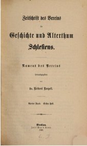 book Zeitschrift des Vereins für Geschichte und Altertum Schlesiens