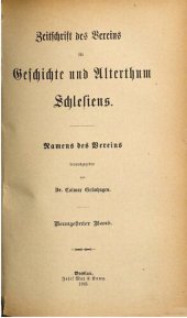 book Zeitschrift des Vereins für Geschichte und Altertum Schlesiens